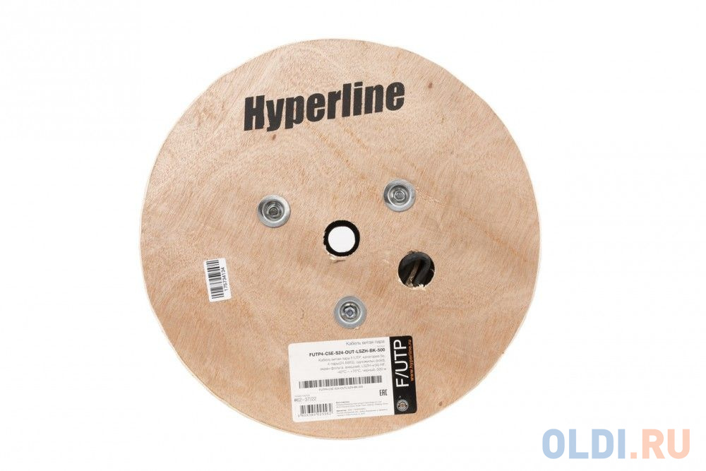 Кабель информационный Hyperline FUTP4-C5E-S24-OUT-LSZH-BK-500 кат.5E F/UTP 4X2X24AWG LSZH внешний 500м черный