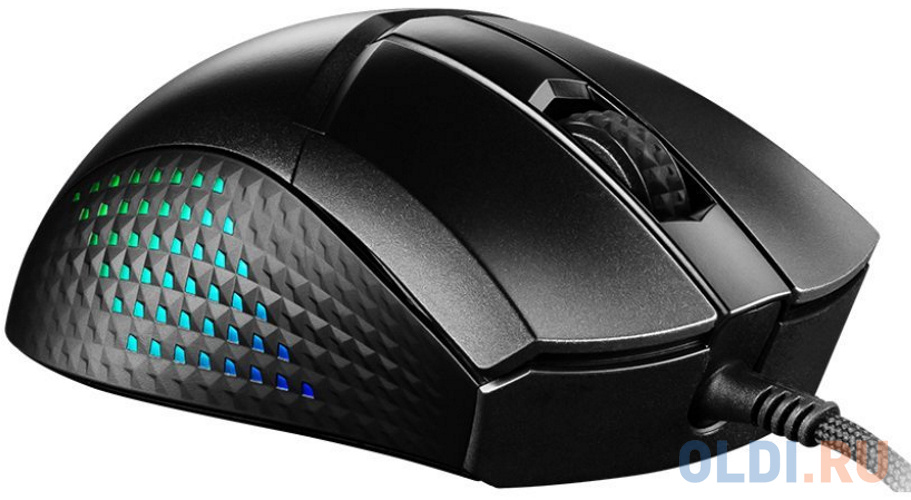 Gaming Mouse MSI Clutch GM51 Lightweight,  Wired, FriXionFree cable, DPI 6400 (max. 26000 by software), 3 Zone RGB lighting, Right handed, 75g,  Black