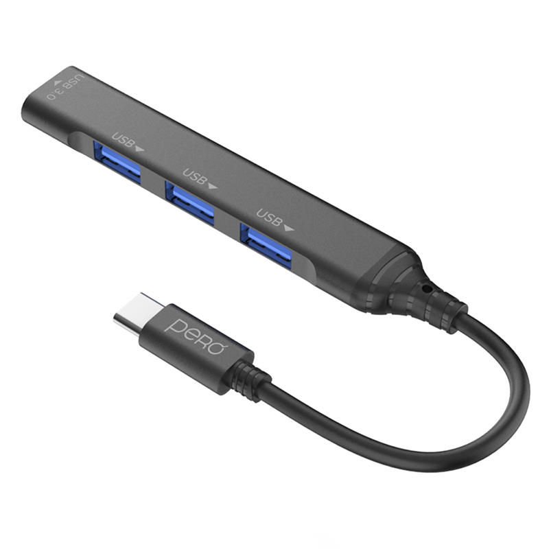 Хаб USB Pero MH02 USB-C - USB 3.0+3xUSB 2.0 Grey MH02GR в Москвe