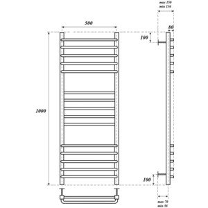 Полотенцесушитель электрический Point П15 500х1000 хром (PN90150SE)