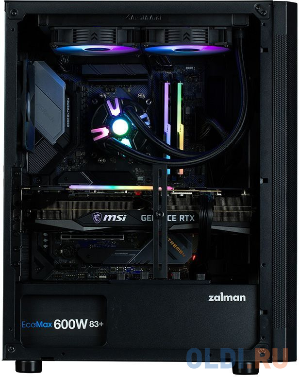 Корпус MidiTower Zalman I4 black (ATX, MESH, 2x3.5", 2x2.5", 1xUSB2.0, 2xUSB3.0, 6x120mm) (Zalman I4)