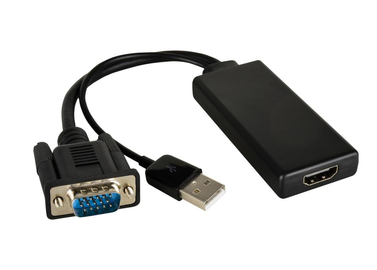 Переходник (адаптер) VGA(15M)/USB 2.0(AM)-HDMI(19F), черный Kramer ADC-GM/HF (99-9698002)