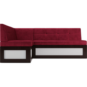 Кухонный диван Mebel Ars Нотис левый угол (бархат красный STAR VELVET 3 DARK RED) 187х82х112 см