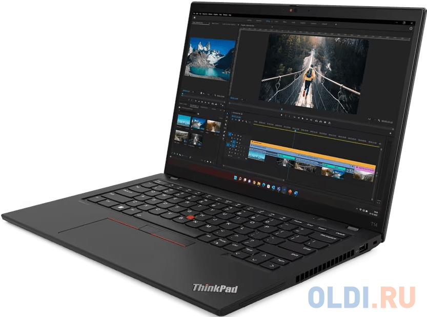 Ноутбук Lenovo ThinkPad T14 G4 Core i5 1335U 16Gb SSD512Gb Intel UHD Graphics 14" IPS WUXGA (1920x1200) noOS black WiFi BT Cam (21HESDXP00)