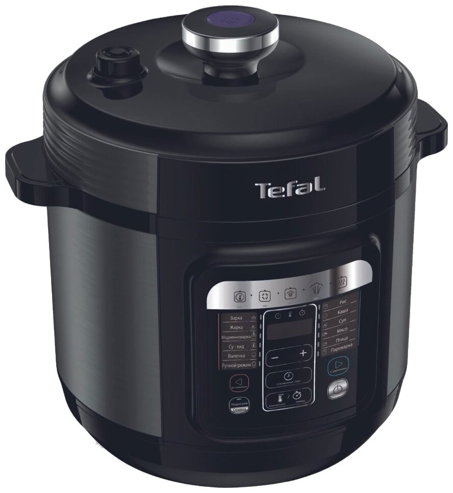 Скороварка/мультиварка Tefal CY601832 6 л, 1 кВт, черный