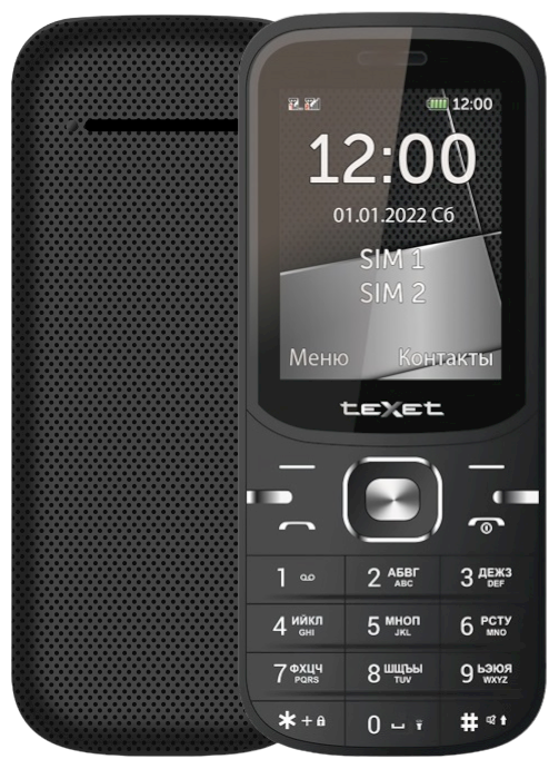 Мобильный телефон teXet TM-219, 2.4" 320x240 TN, BT, 2-Sim, 1000 мА·ч, micro-USB, черный