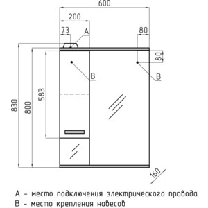 Зеркало-шкаф Style line Ориноко 60 с подсветкой, белый (4650134470871) в Москвe