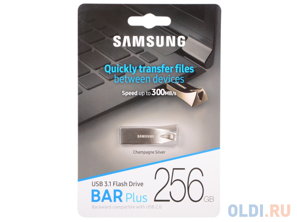 Внешний накопитель 256GB USB Drive <USB 3.1 Samsung BAR Plus (up to 300Mb/s) (MUF-256BE3/APC) в Москвe