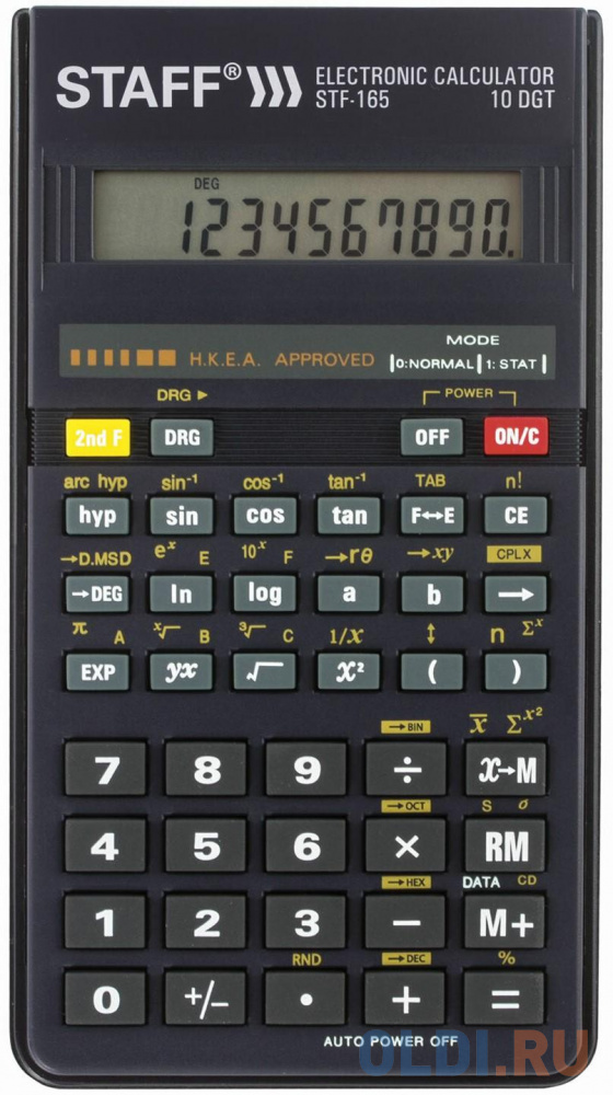 Калькулятор инженерный STAFF STF-165 10-разрядный черный 250122