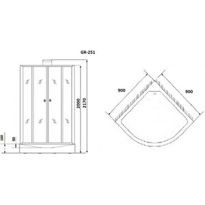 Душевая кабина Grossman GR-251 90x90x205