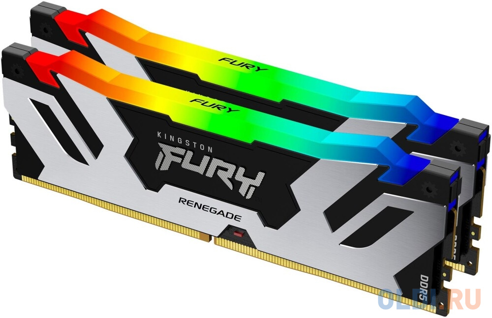 Оперативная память для компьютера Kingston Fury Renegade Silver RGB DIMM 32Gb DDR5 8000 MHz KF580C38RSAK2-32