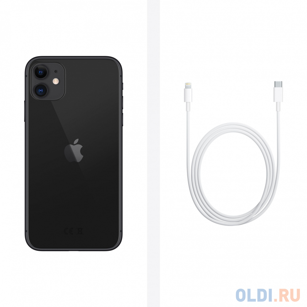 Смартфон Apple A2221 iPhone 11 128Gb 4Gb черный моноблок 3G 4G 1Sim 6.1" 828x1792 iOS 15 12Mpix 802.11 a/b/g/n/ac/ax NFC GPS GSM900/1800 GSM1900 в Москвe