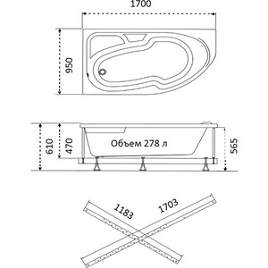 Акриловая ванна Triton София L 170x95 левая (Щ0000046115)