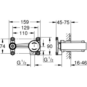 Смеситель для раковины Grohe Lineare New с механизмом (19409001, 23571000)