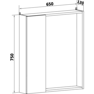 Зеркальный шкаф Runo Манхэттен 65х75 белый (00-00001044)