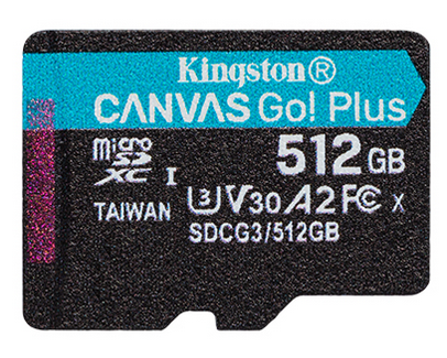 Карта памяти 512Gb microSDXC Kingston Canvas Go! Plus Class 10 UHS-I U3