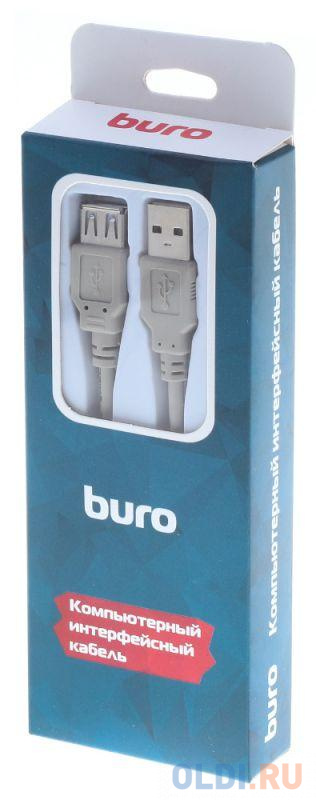 Кабель Buro BHP RET USB_AF18 USB A(m) USB A(f) 1.8м серый блистер в Москвe