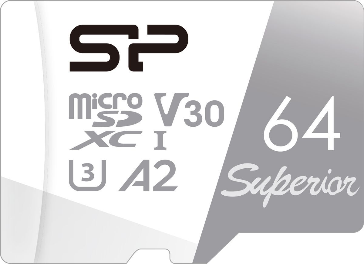 Карта памяти microSD 64GB Silicon Power Superior A2 microSDXC Class 10 SP064GBSTXDA2V20