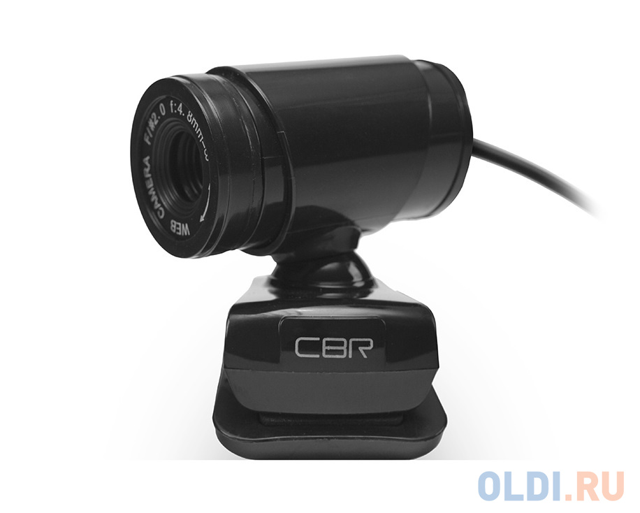 Веб-камера CBR CW 830M Black с матрицей 0,3 МП, 640х480, USB 2.0, вст. й микроф., ручная фокусировка, крепление на мониторе, кабель 1,4 м, цвет чёрный