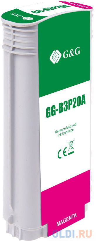 Картридж струйный G&G №727 GG-B3P20A пурпурный (130мл) для HP DJ T920/T1500/T2530 в Москвe