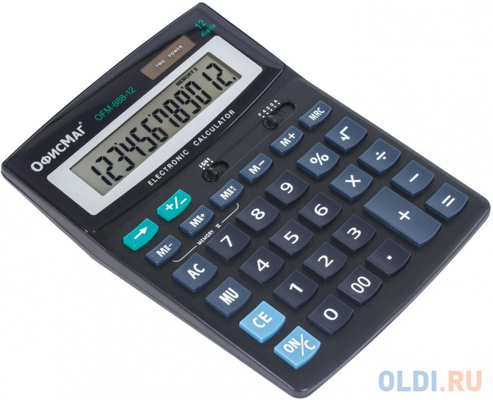 Калькулятор настольный ОФИСМАГ OFM-888-12 12-разрядный черный 250224