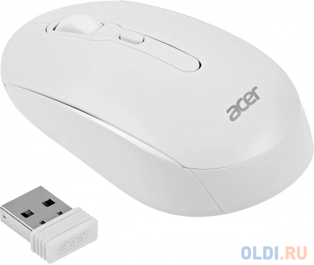 Мышь Acer OMR308 белый оптическая (1600dpi) беспроводная USB (4but)