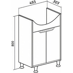 Тумба с раковиной Runo Эко 50х30 железный камень (00-00001337, 4620008192758) в Москвe