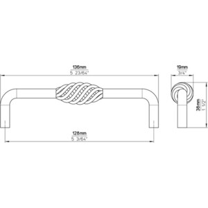 Ручка мебельная Siro 1304-136ZN10