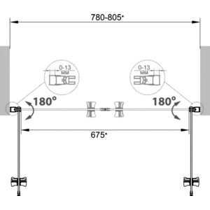 Душевая дверь Cezares Eco B-2 80x190 рифленая Punto, хром (ECO-O-B-2-80-P-Cr)