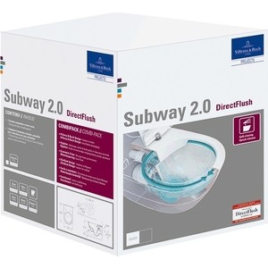 Унитаз подвесной безободковый Villeroy Boch Subway 2.0 с сиденьем микролифт, белый альпин (5614 R201)