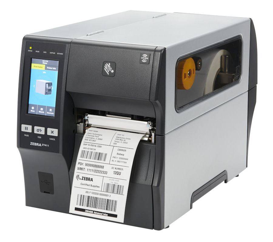 Принтер этикеток Zebra TT ZT411, термотрансфер, 203dpi, 114мм, COM, LAN, USB, USB Host, BT (ZT41142-T0E0000Z)