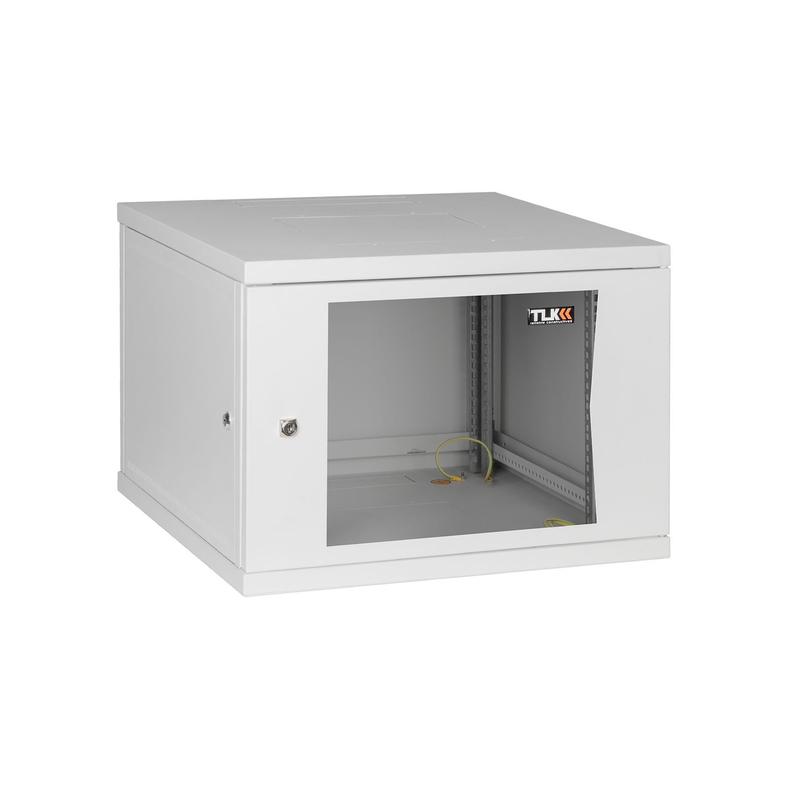 Шкаф телекоммуникационный настенный 9U 600x350 мм, стекло, серый, разборный, TLK Lite TWI-096035-R-G-GY