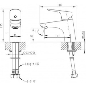 Смеситель для раковины Bravat Drop (F14898C-1)