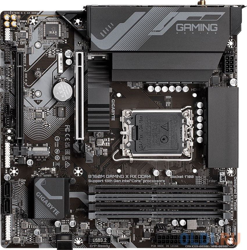 Материнская плата Gigabyte B760M G X AX DDR4 Soc-1700 Intel B760 4xDDR4 mATX AC`97 8ch(7.1) 2.5Gg RAID+HDMI+DP в Москвe