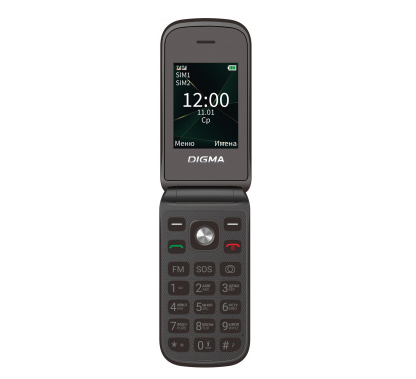 Мобильный телефон DIGMA VOX FS241, 2.44" 320x240 TFT, Unisoc UMS9117-L, 48Mb RAM, 128Mb, 3G/4G, BT, 1xCam, 2-Sim, 1.3 А·ч, micro-USB, черный
