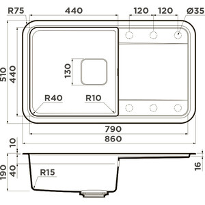 Кухонная мойка Omoikiri Tasogare 86 CA карамель (4993458) в Москвe