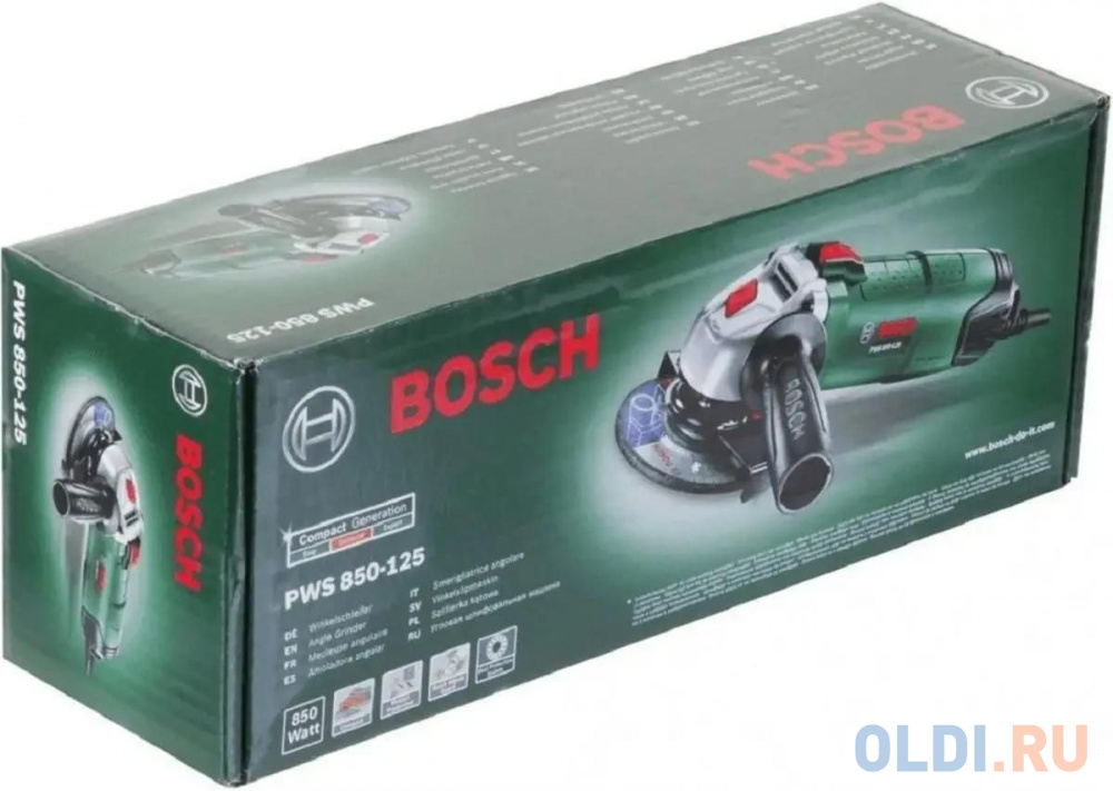 Углошлифовальная машина Bosch PWS 850-125 850Вт 12000об/мин рез.шпин.:M14 d=125мм (06033A270B)