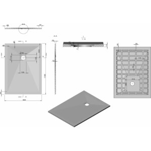 Душевой поддон Vincea VST-4SR 110х80 с сифоном, белый матовый (VST-4SR8011W, Vsph-D132)