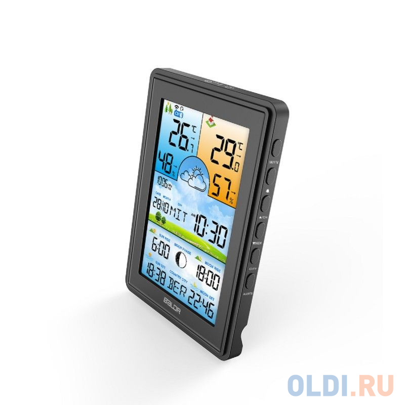 BALDR B0360WST2H2PR-V2-BLACK многофункцциональная беспроводная метеостанция с цветным дисплеем, черный