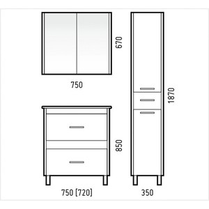 Тумба с раковиной Corozo Верона 75 антик (SD-00000347, 4640021062210) в Москвe