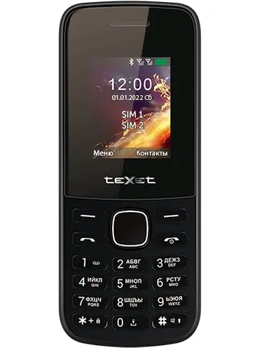 Мобильный телефон teXet ТМ-117, 1.77" 160x128 TN, BT, 2-Sim, 600 мА·ч, micro-USB, черный (ТМ-117)