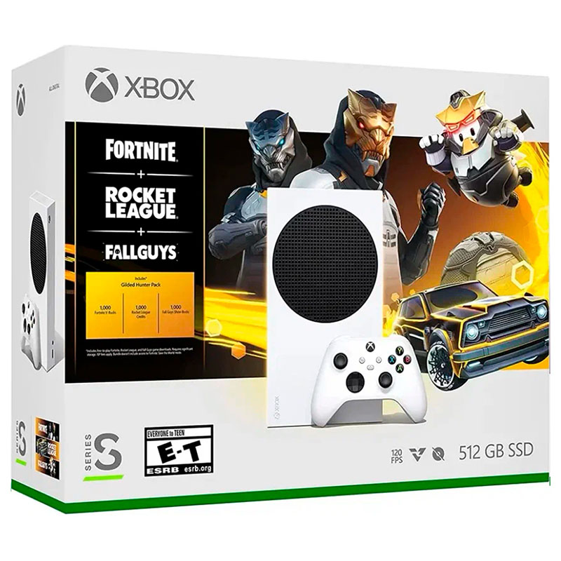 Игровая приставка Microsoft Xbox Series S 512Gb + 3 игры Fortnite + Rocket League + Fallguys