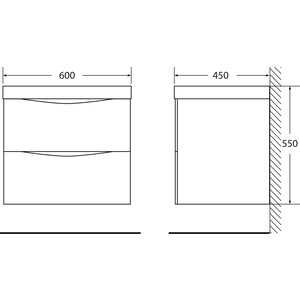 Тумба с раковиной BelBagno Marino-Cer 60 Rovere Nature Grigio (MARINO-CER-600-2C-SO-RNG-P, BB-0320-60-LVB)