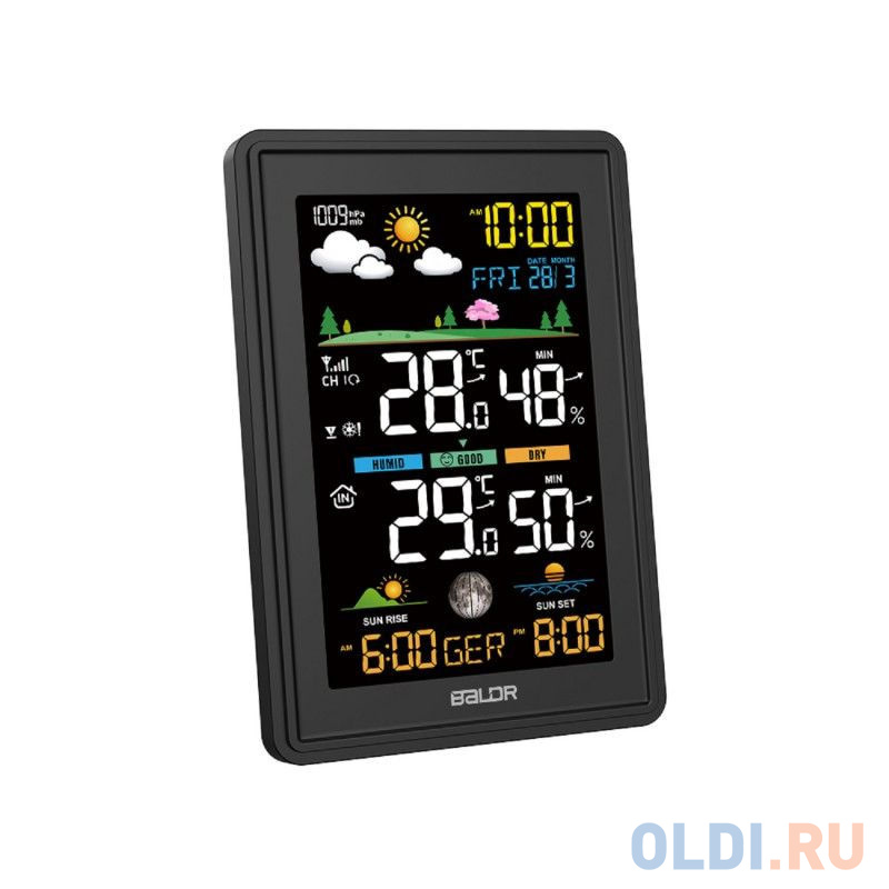 BALDR B0360WST2H2PR-V3-BLACK Беспроводная Метеостанция с функцией отображения давления, черный