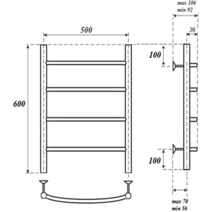 Полотенцесушитель водяной Point П4 500х600 хром (PN04156)