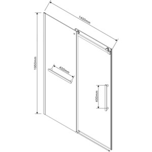 Душевая дверь Vincea Como Soft 140х195 прозрачная, черная (VDS-1CS140CLB)