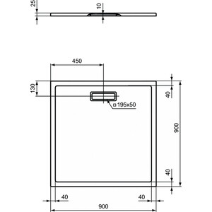 Душевой поддон Ideal Standard Ultraflat New 90х90 с сифоном и ножками (T446701, T4493AA, T462767)