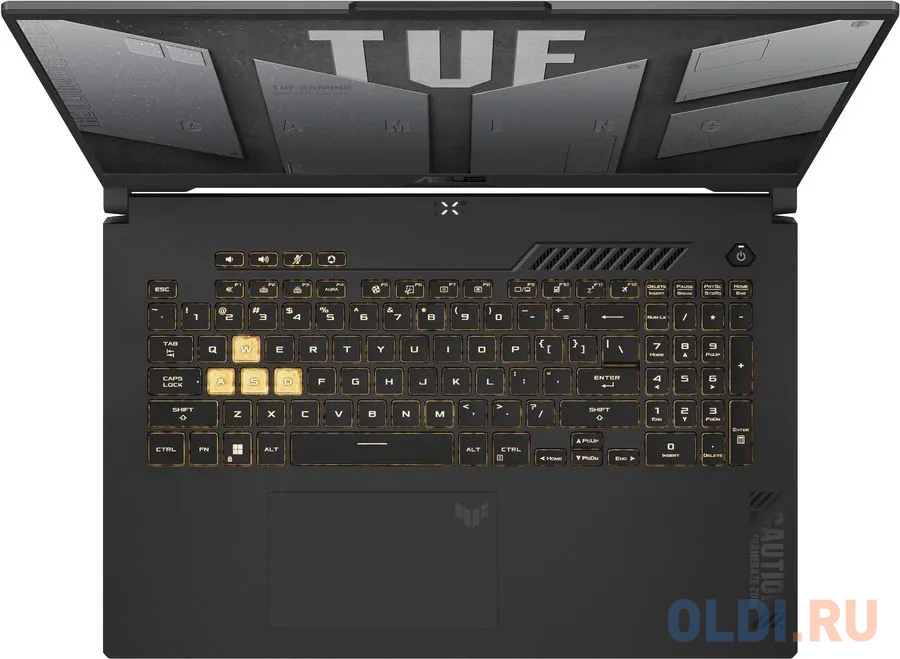 Ноутбук Asus TUF Gaming F17 FX707ZU4-HX058 Core i7 12700H 16Gb SSD512Gb NVIDIA GeForce RTX4050 6Gb 17.3" IPS FHD (1920x1080) noOS grey WiFi BT Ca