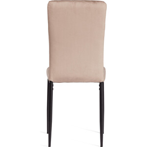 Стул TetChair VERTER (mod. 37-1), металл, флок, 47,8 х 41,5 х 97 см, Beige (бежевый) HLR8 / черный (20542)