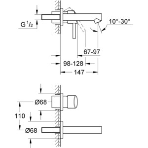 Смеситель для раковины Grohe Concetto с механизмом (19575001, 23571000)